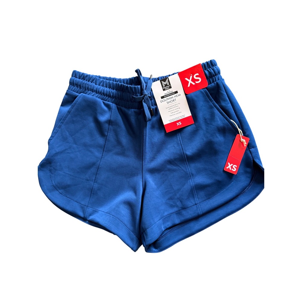 Member's Mark Womens Sandwash Dolphin Hem Shorts Blue XS NWT